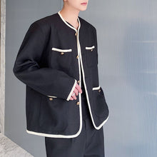 Load image into Gallery viewer, Vintage Contrast Crewneck Cropped Jacket
