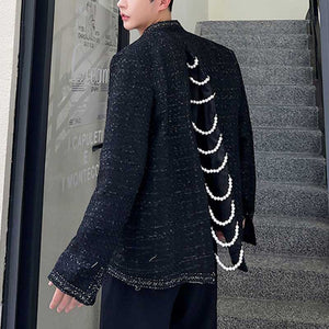 Back Slit Beads Decorative Jacket