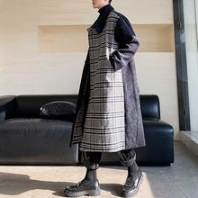 Load image into Gallery viewer, Corduroy Plaid Long Over-the-Knee Trench Coat
