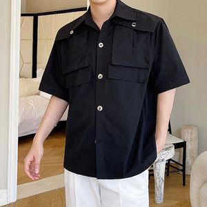 Large Pocket Casual Short Sleeve Shirt
