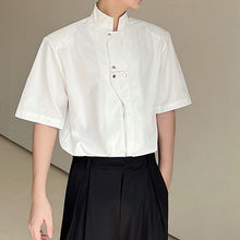 Load image into Gallery viewer, Stand Collar Zip Short Sleeve Shirt
