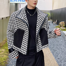 Load image into Gallery viewer, Houndstooth Cropped Casual Jacket
