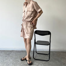 Load image into Gallery viewer, Stereo Pocket Short Sleeve Shirt Shorts Set
