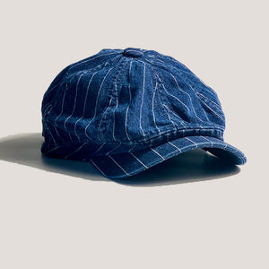 Retro Denim Striped Octagonal Hat