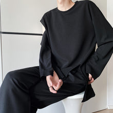 Load image into Gallery viewer, Shoulder Cutout Hem Split Bottom Shirt

