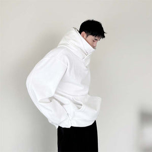 Turtleneck Hooded Pullover Padded Top