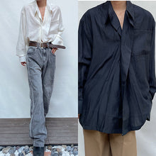 Load image into Gallery viewer, Vintage Pleated Long-sleeved Shirt
