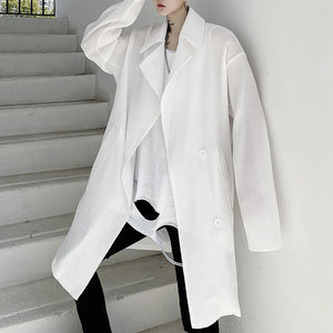 Thin Pleated Mid-Length Loose Jacket