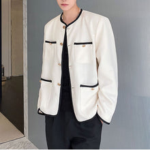 Load image into Gallery viewer, Vintage Contrast Crewneck Cropped Jacket

