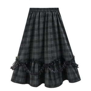Plaid Lace Skirt