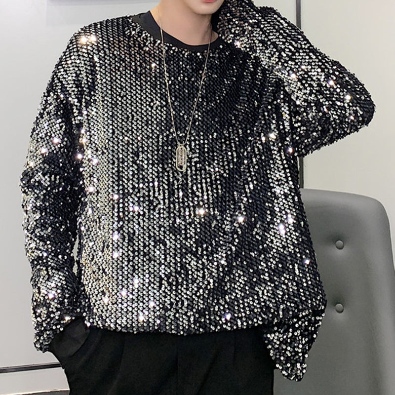 Long Sleeve Sequined Top stylesock