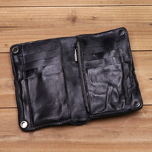 Retro Handmade Leather Wallet Multi Card Slots Wallet